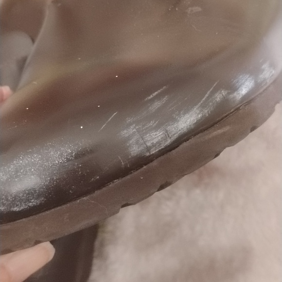 Birkenstock Boston Brown Leather Mules Shoes  L8 M6 - Picture 2 of 7